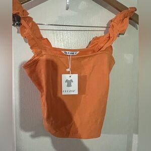 Orange Ruffled Women's Crop Top